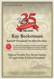 Business Litigation - Ray Beckerman - Rated AV Preeminent for thirty five years